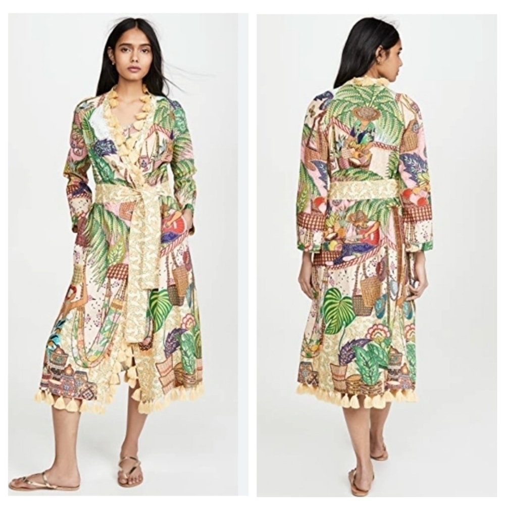 NEW FARM RIO Bahia Kimono Tie Waist Wrap Dress Size XS